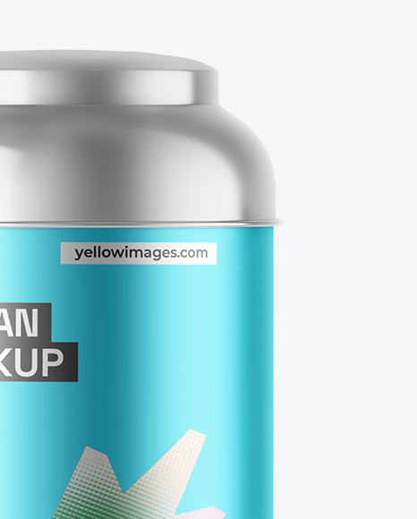 Matte Metallic Tea Tin Can Mockup