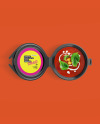 Plastic Bowl With Tomato Soup Mockup