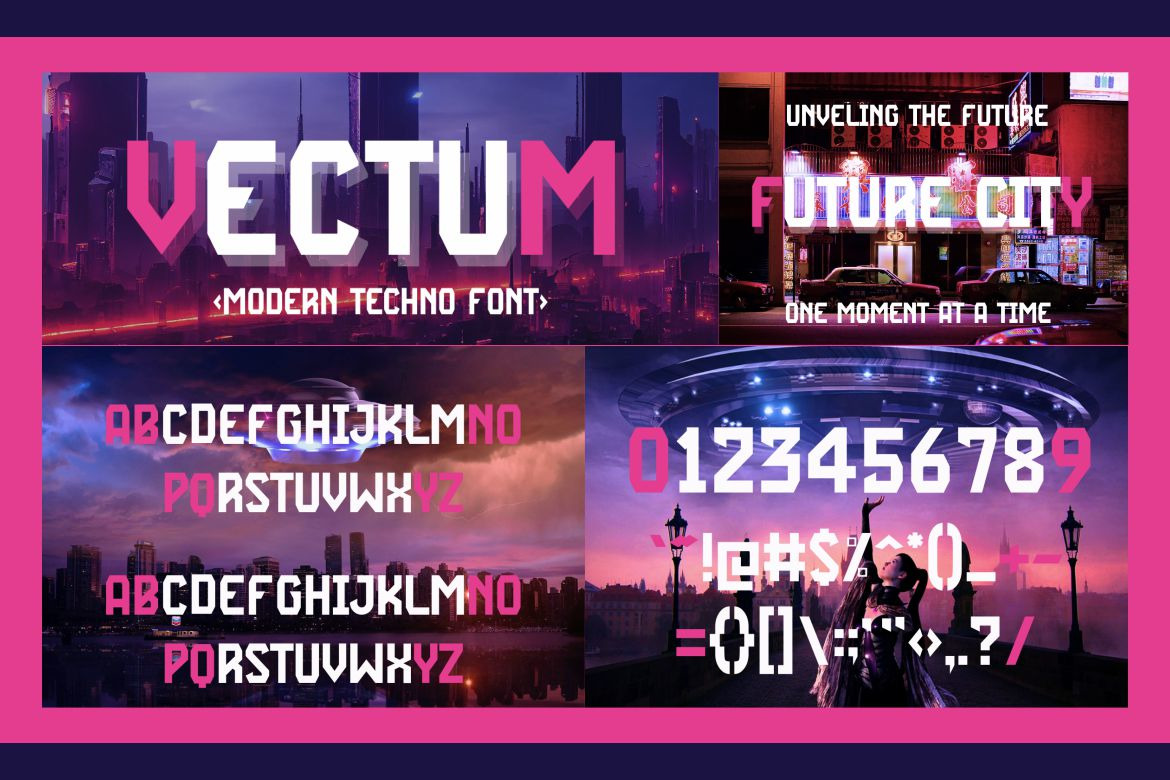 Bundle Modern Techno Font Bundle Modern Techno Font