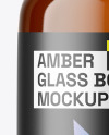 Amber Glass Bottle with Plastic Screw Cap Mockup