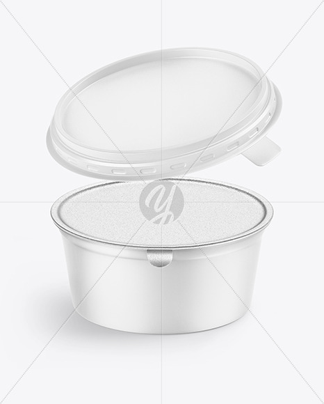 100g Butter Plastic Cup with Peel Off Foil Seal Mockup