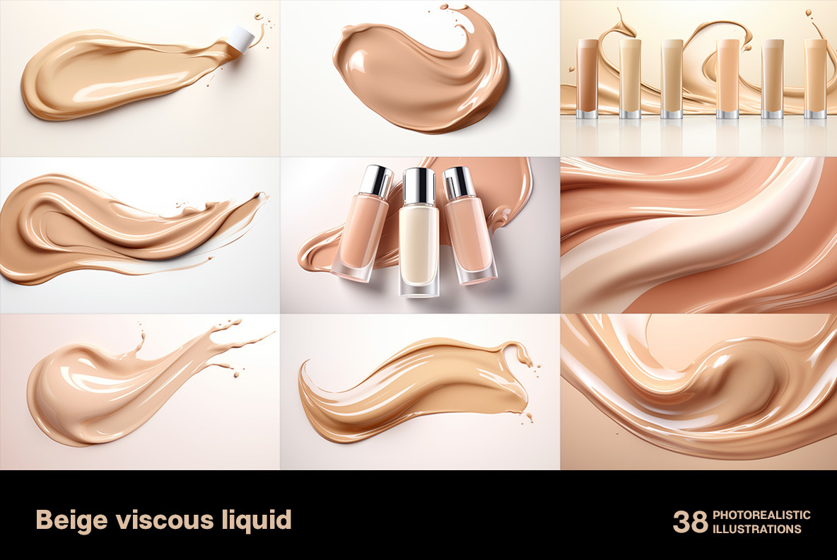 Beige viscous liquid Beige viscous liquid