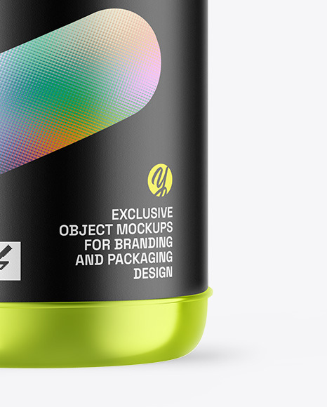 Metallic Protein Jar Mockup Metallic Protein Jar Mockup