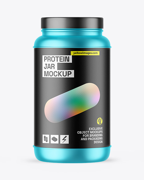 Matte Metallic Protein Jar Mockup