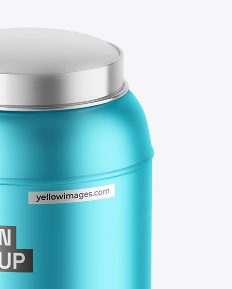 Matte Metallic Tea Tin Can Mockup