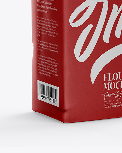 Paper Flour Bag Mockup - Half Side View