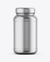 Metallic Protein Jar Mockup - Front View