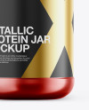 Metallic Protein Jar Mockup - Front View