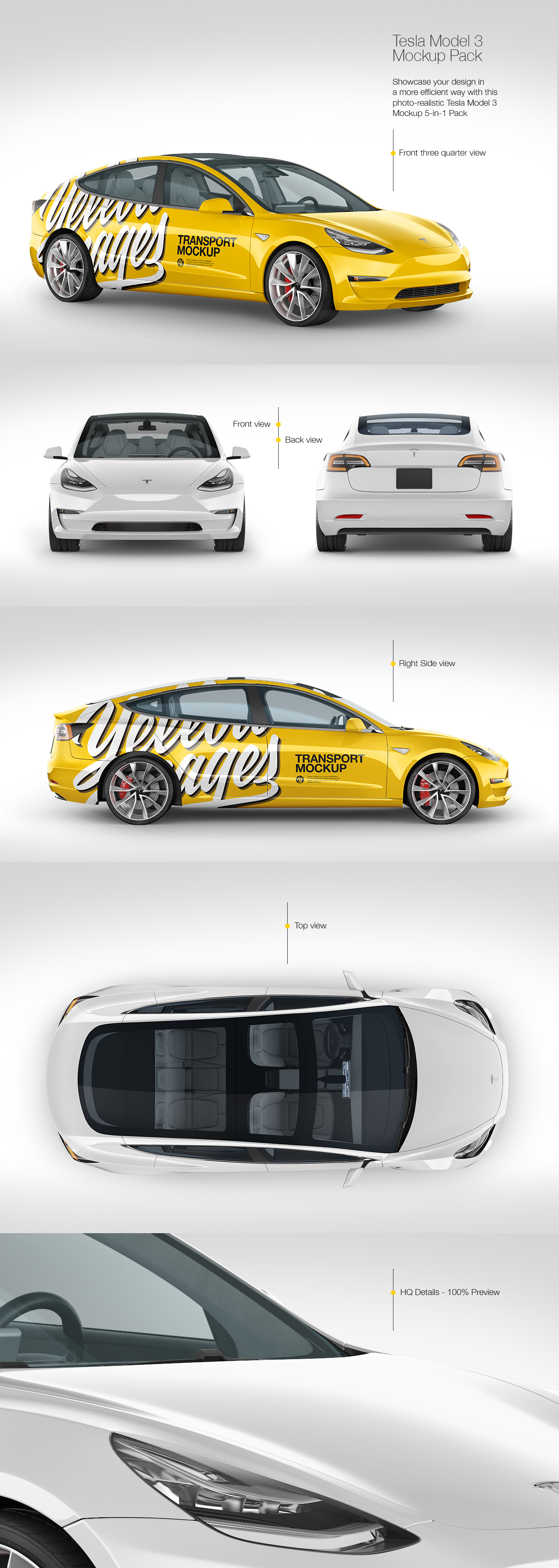 Tesla Model 3 Mockup Pack