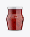 Glass Jar with Strawberry Jam Mockup