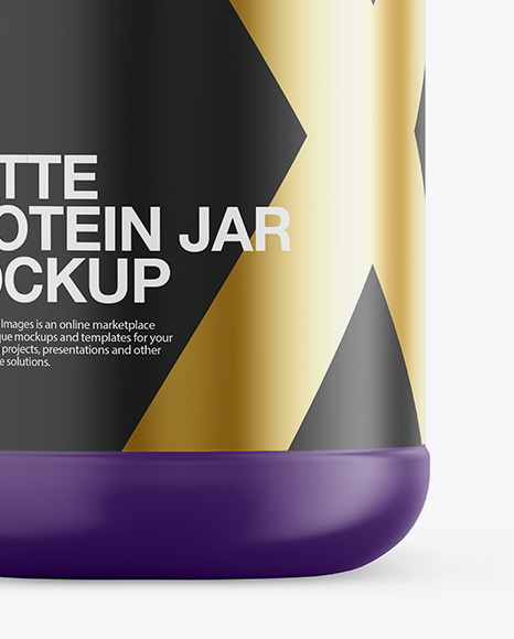 Matte Plastic Protein Jar Mockup - Front View