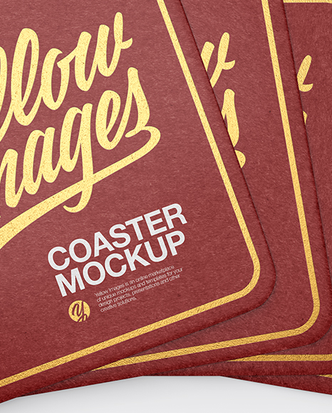 Paper Beverage Coasters Mockup - Top View