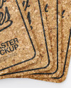 Cork Beverage Coasters Mockup - Top View