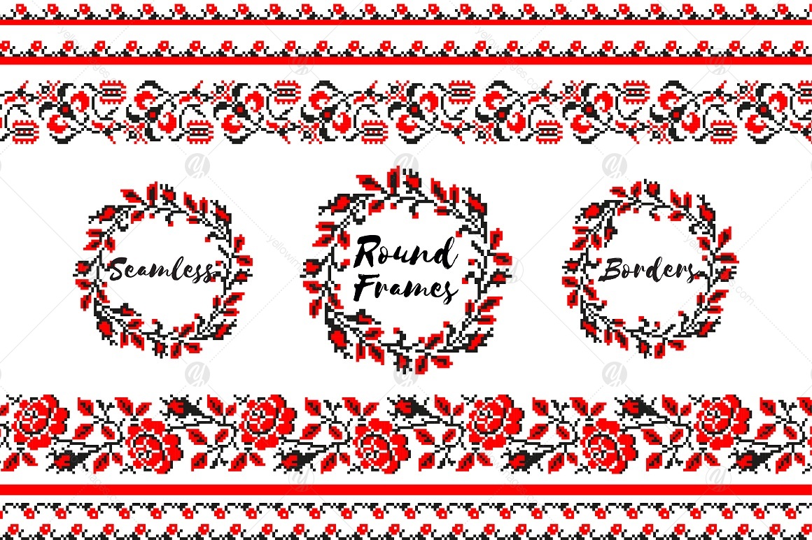 Ukrainian Embroidery: Brushes&Frames Ukrainian Embroidery: Brushes&Frames