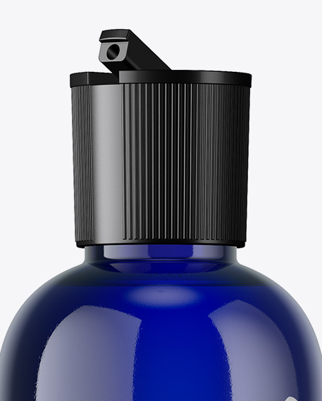 250ml PET Blue Cosmetic Bottle Mockup