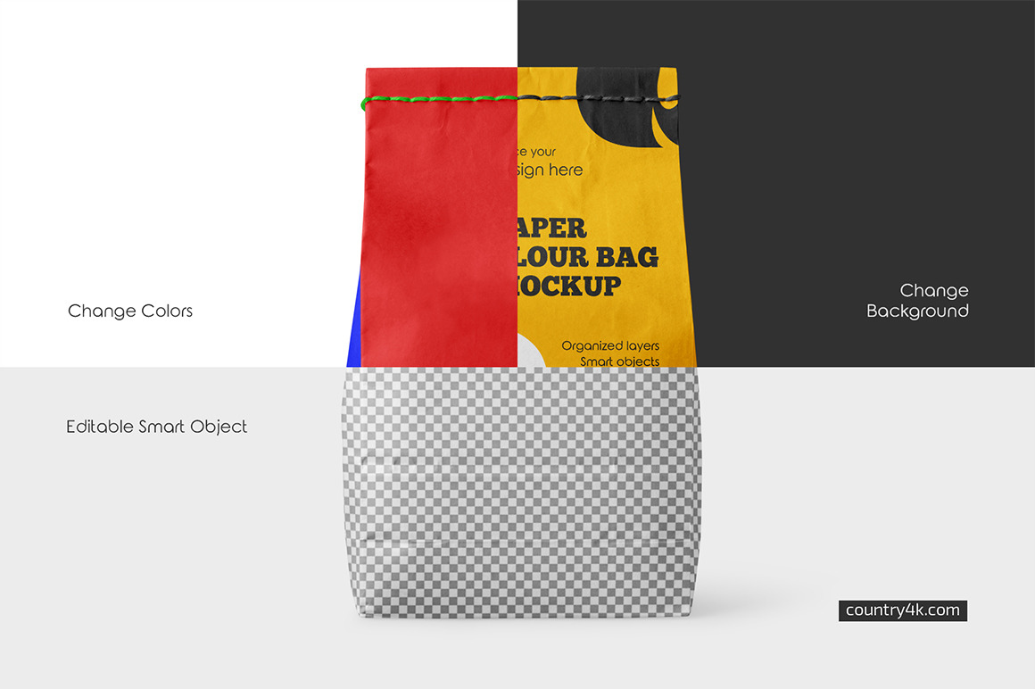 Paper Flour Bag Mockup Set