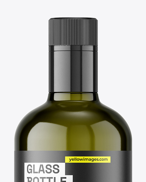 Green Glass Olive Oil Bottle Mockup