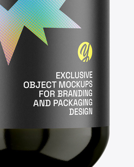 Green Glass Olive Oil Bottle Mockup