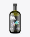 Green Glass Olive Oil Bottle Mockup