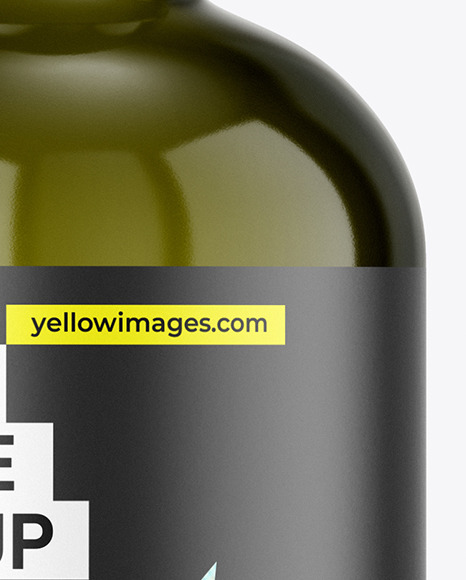 Green Glass Olive Oil Bottle Mockup