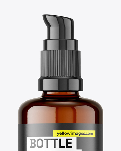 100ml Amber Pump Bottle Mockup