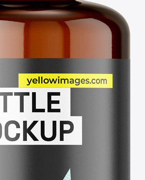 100ml Amber Pump Bottle Mockup