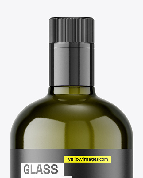 Green Glass Olive Oil Bottle Mockup