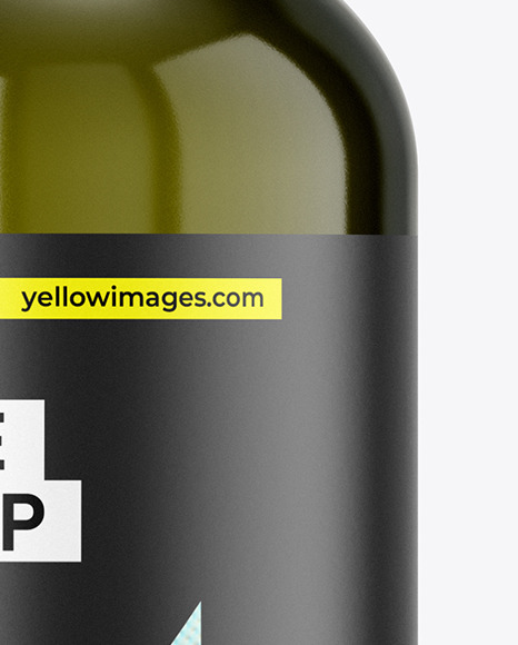 Green Glass Olive Oil Bottle Mockup