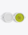 Plastic Bowl With Broccoli Cream Soup Mockup