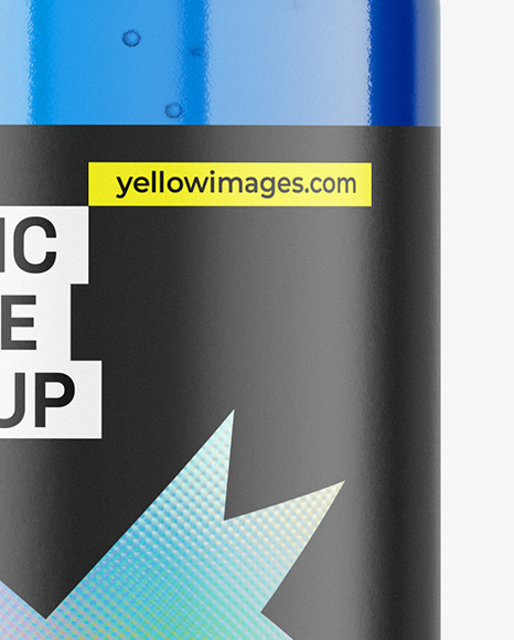 Blue Plastic Bottle with Pump Mockup Blue Plastic Bottle with Pump Mockup