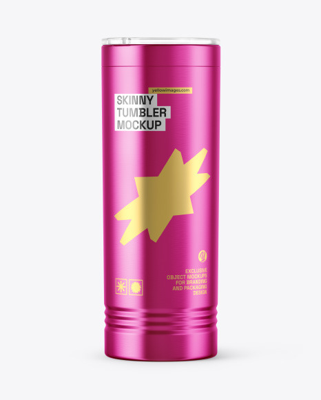 Metallic 22oz Skinny Tumbler Mockup