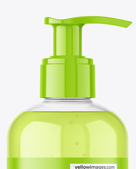 Clear Plastic Bottle with Pump Mockup