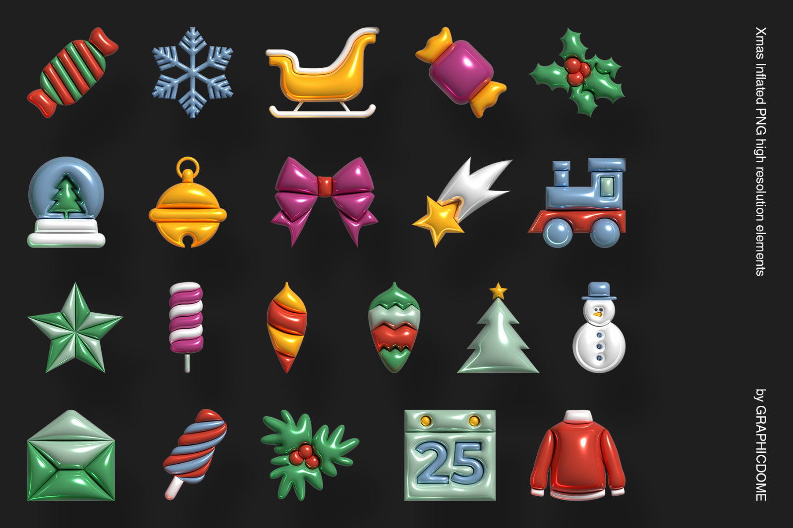 Inflated Xmas 140 PNG Elements