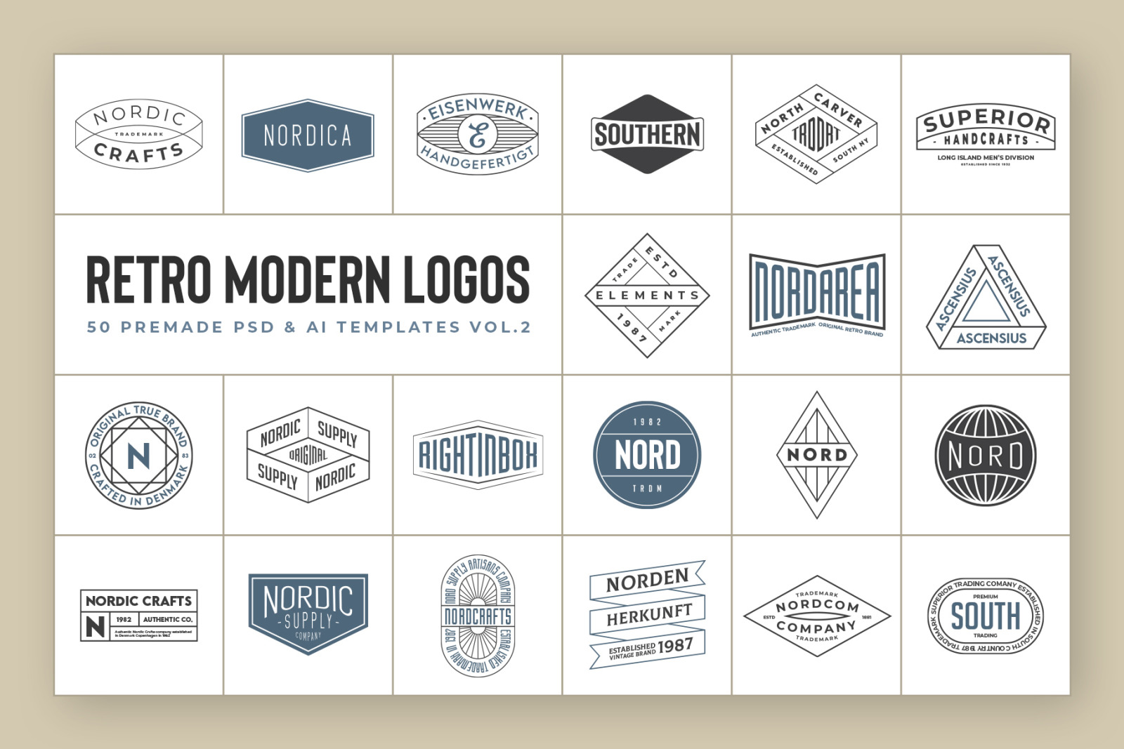 50 Retro Modern Logos Vol.2