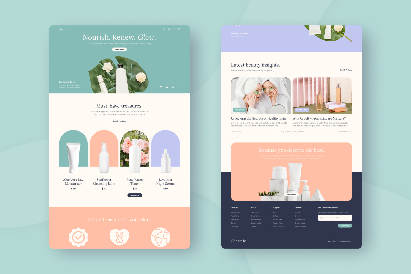 Charmie - Beauty Brand Landing Page