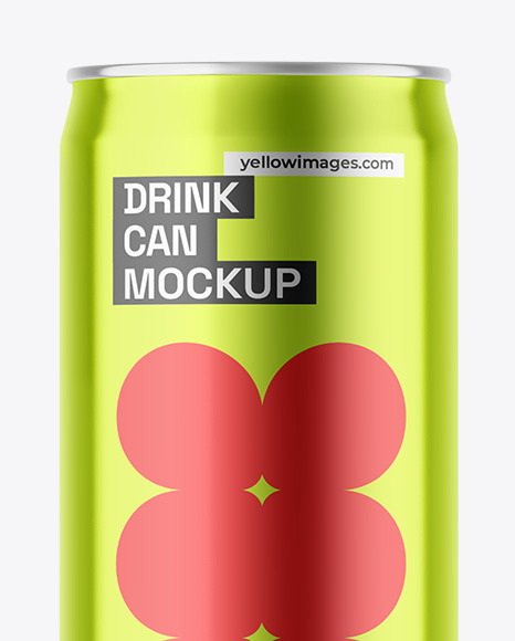 Metallic Drink Can Mockup