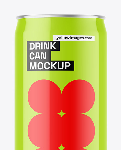 Glossy Drink Can Mockup