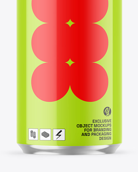 Glossy Drink Can Mockup