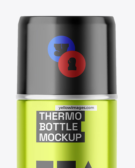 Metallic Thermo Bottle Mockup