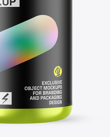 Metallic Protein Jar Mockup Metallic Protein Jar Mockup