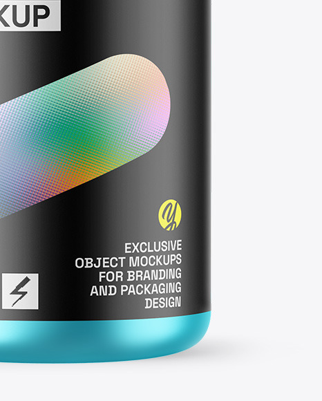 Matte Metallic Protein Jar Mockup Matte Metallic Protein Jar Mockup