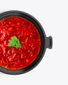 Plastic Bowl With Borscht Soup Mockup