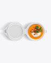 Plastic Bowl With Pumpkin Soup Mockup