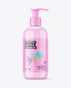 Clear Plastic Bottle with Pump Mockup