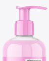 Clear Plastic Bottle with Pump Mockup