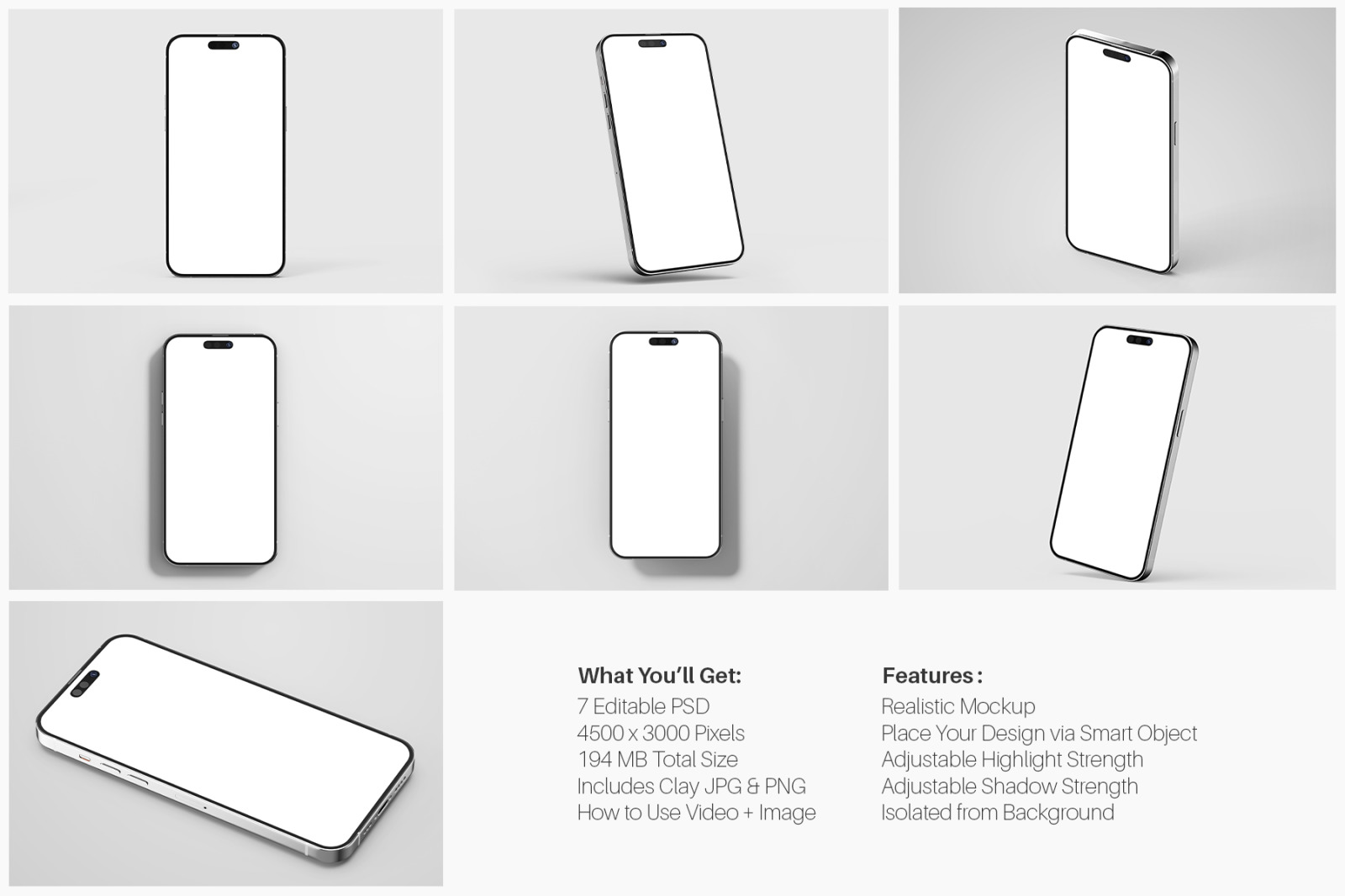 iPhone 14 Pro Max PSD Mockup Set iPhone 14 Pro Max PSD Mockup Set