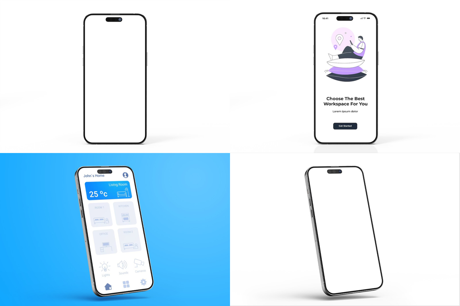 iPhone 14 Pro Max PSD Mockup Set iPhone 14 Pro Max PSD Mockup Set
