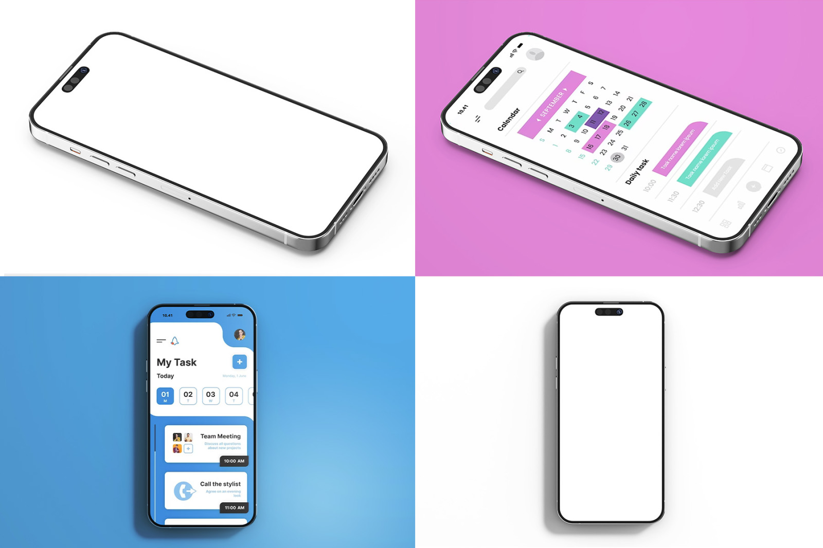 iPhone 14 Pro Max PSD Mockup Set iPhone 14 Pro Max PSD Mockup Set