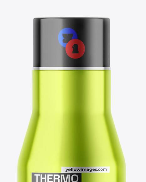 Metallic Thermo Bottle Mockup