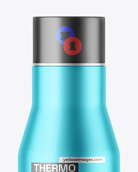 Matte Metallic Thermo Bottle Mockup